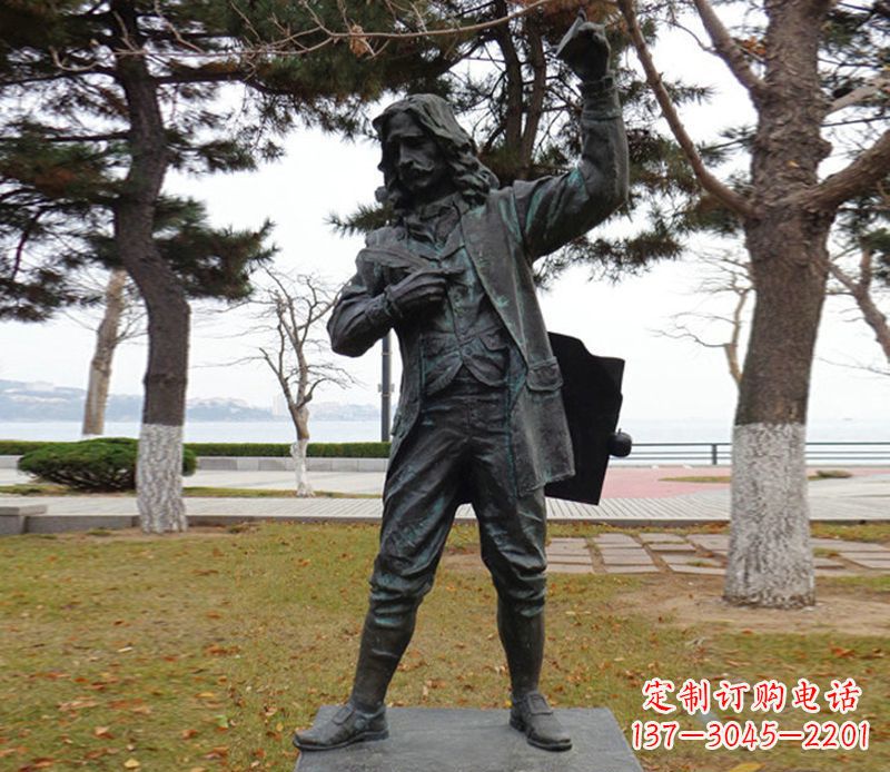 济南高品质牛顿人物铜雕