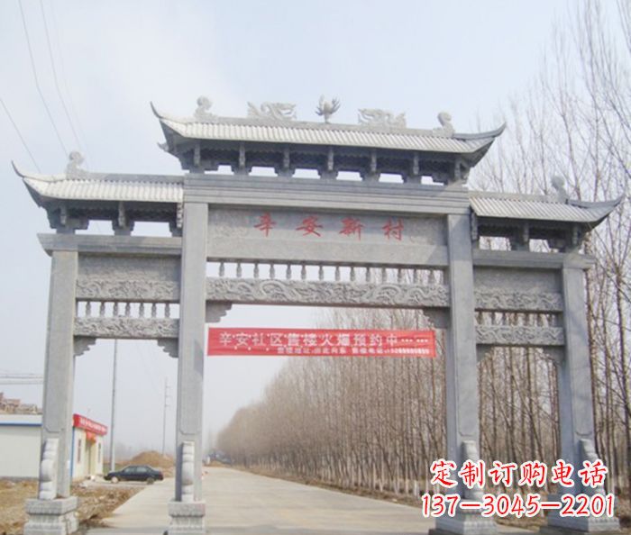 济南牌坊三门石雕,品质无双
