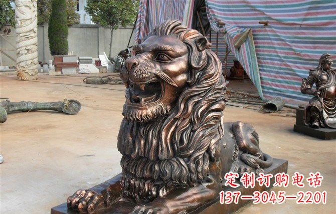济南汇丰狮子铜雕,体现高贵气质