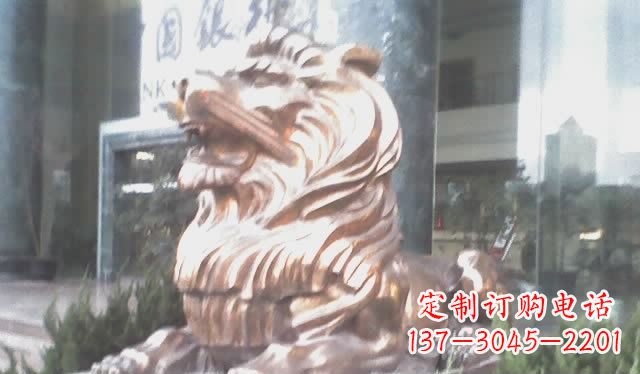 济南中领雕塑：精致狮子铜雕