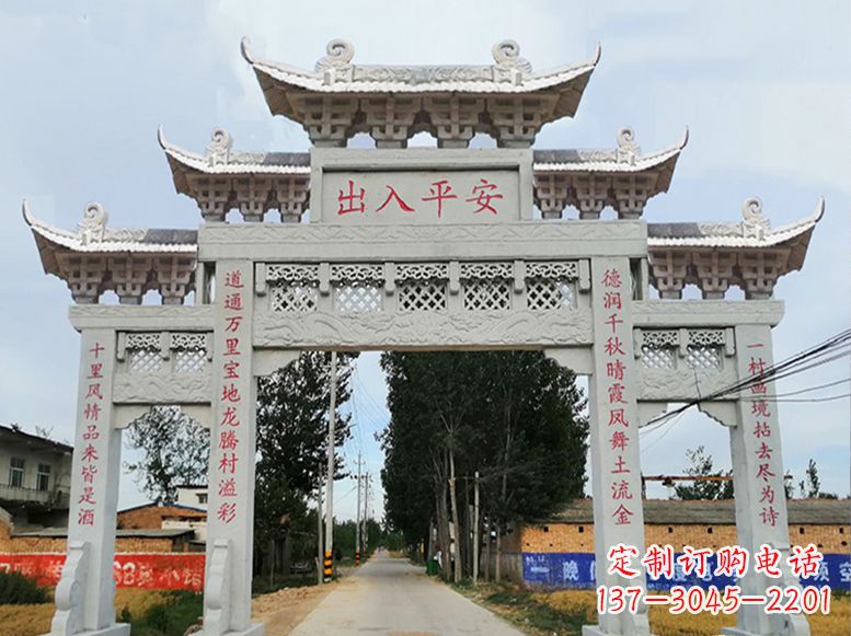 济南用高质量石雕打造精美牌楼雕塑