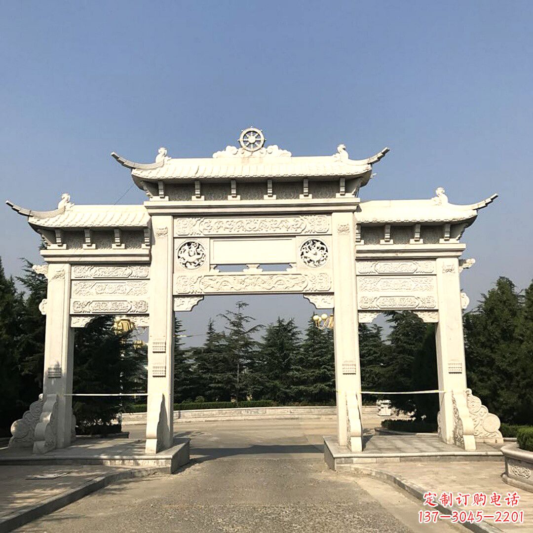 济南精致牌坊柱座石雕服务,古色古香装点璀璨文化