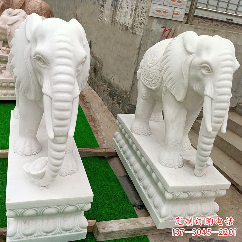 济南中领雕塑推出的天然石头大象雕塑，雕塑形象…
