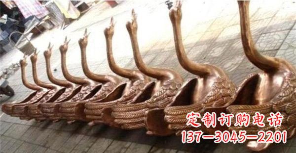 济南优雅迷人的天鹅铜雕塑