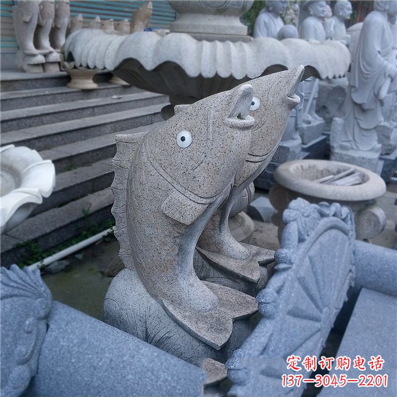 济南喷水鱼雕塑-园林水景动物喷泉