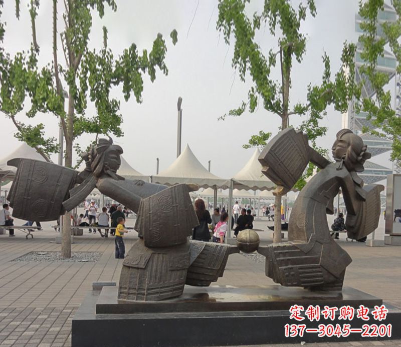 济南艺术雕刻杰作——皮影戏铜雕
