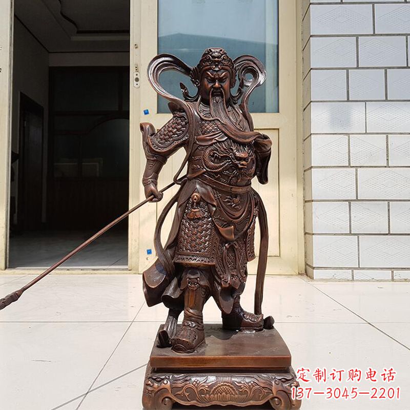 济南唯美古典风格关公铜雕像