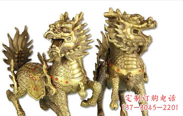 济南开启财富运势的麒麟招财雕塑