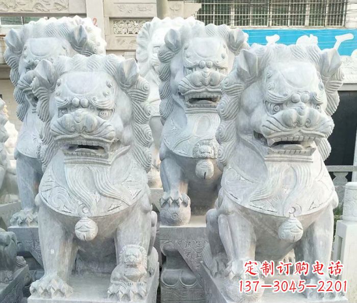 济南企业景观装饰大理石狮子雕塑