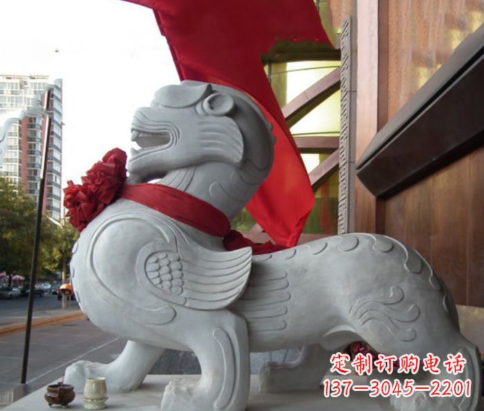 济南企业景观招财貔貅石雕