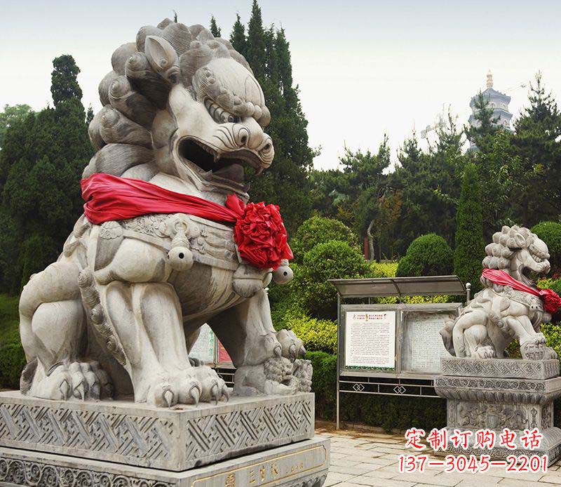 济南艺术精美大理石狮子雕塑