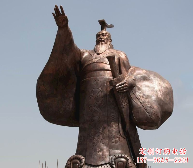 济南秦始皇铜雕精美塑像，让历史回溯至您身边