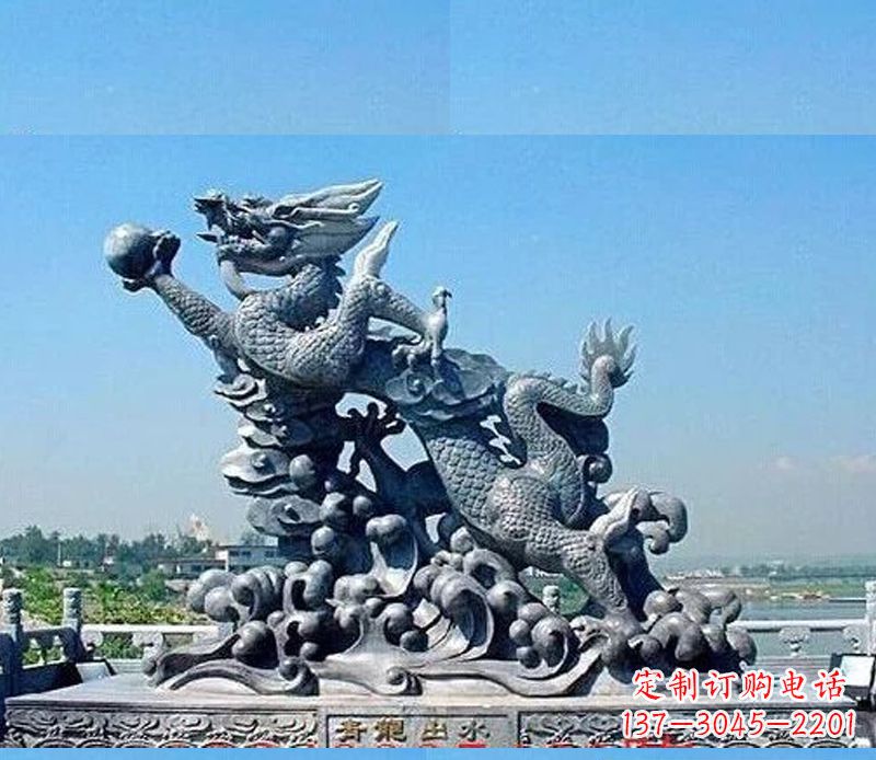 济南中领雕塑独一无二的青龙出水雕塑