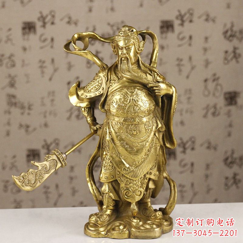济南中领雕塑|关羽铜像：令人惊叹的纯黄铜武财神