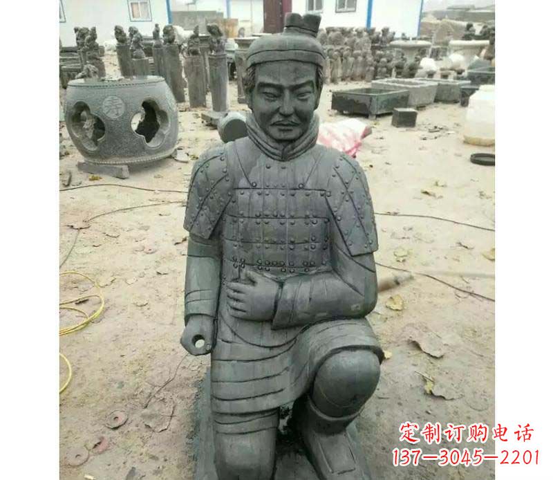 济南青石仿古兵马俑雕塑,精巧细腻
