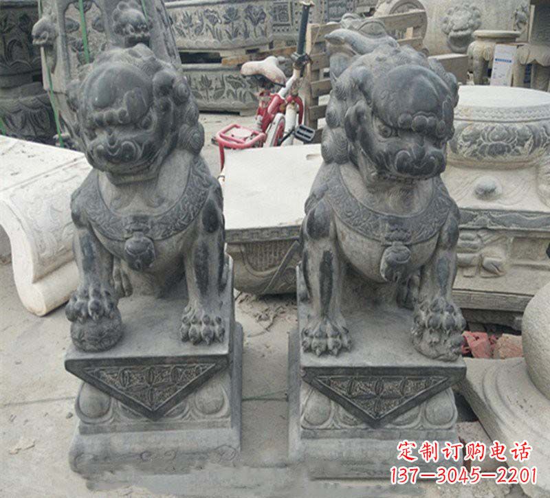济南传承传统，精致青石狮子雕塑