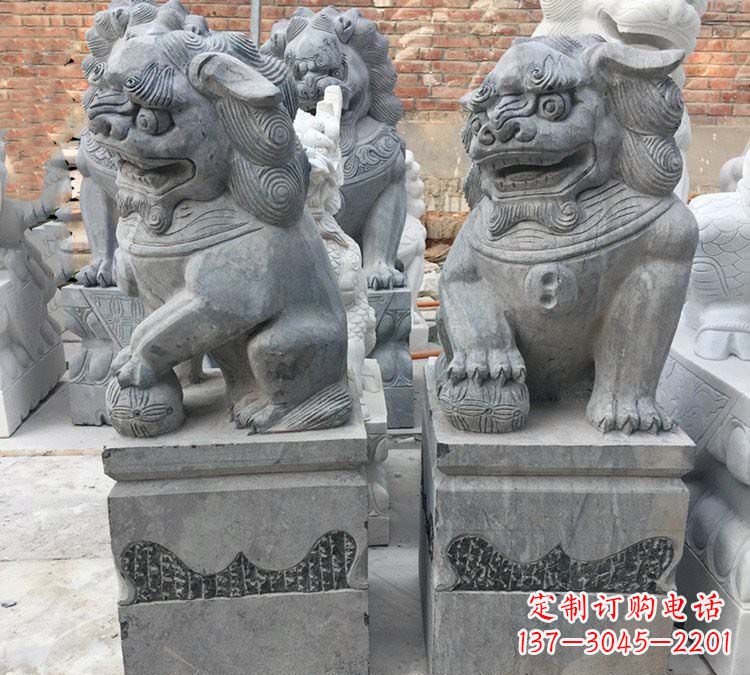 济南青石仿古狮子雕塑