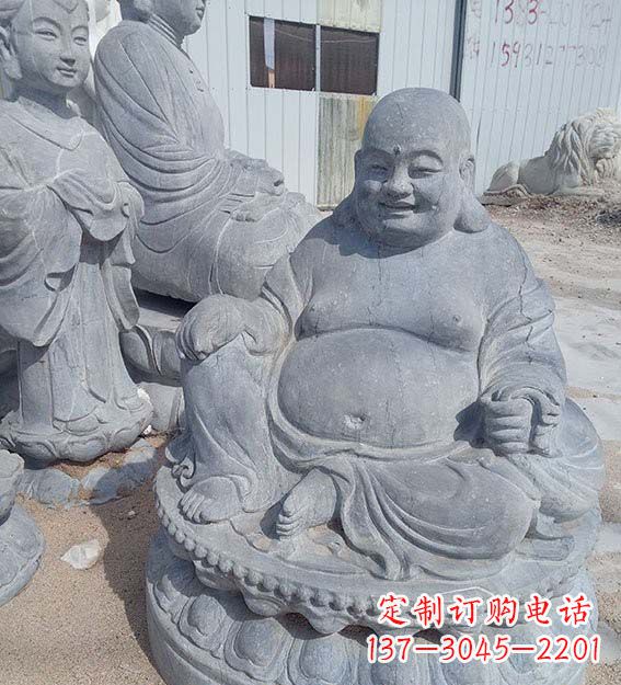 济南青石仿古弥勒佛雕塑