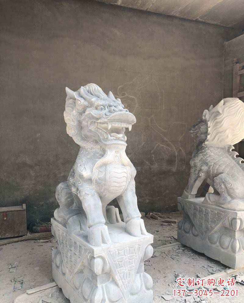 济南精致雕刻,青石仿古麒麟雕塑