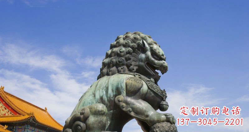 济南青铜故宫狮铜狮子雕塑