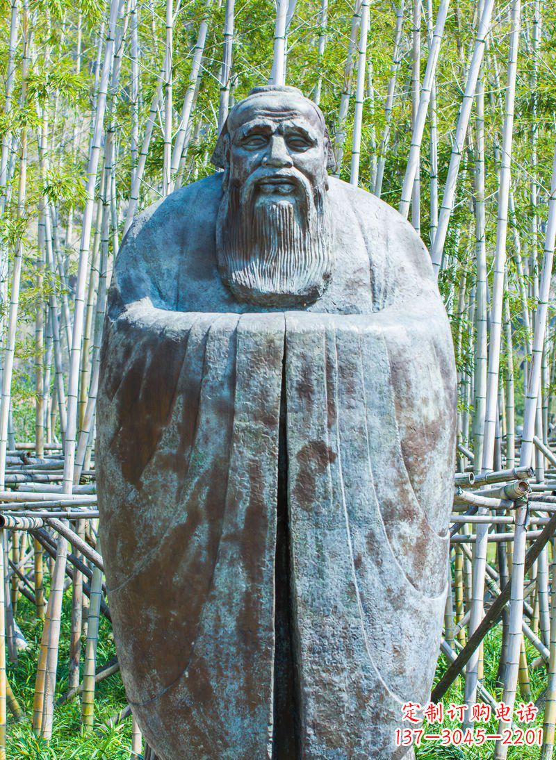 济南青铜孔子人像雕塑,真实还原历史智慧精神