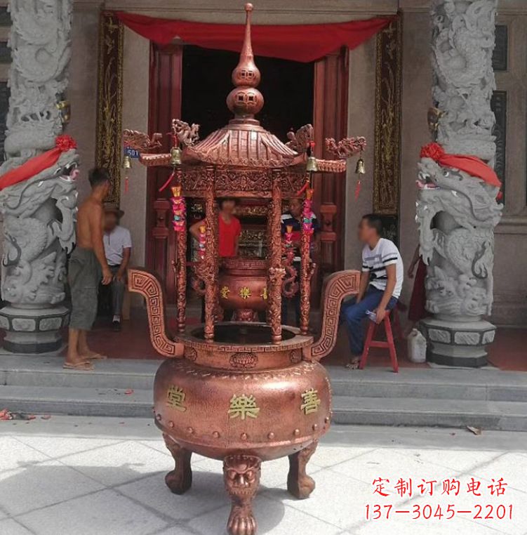 济南精致全铜小香炉雕塑