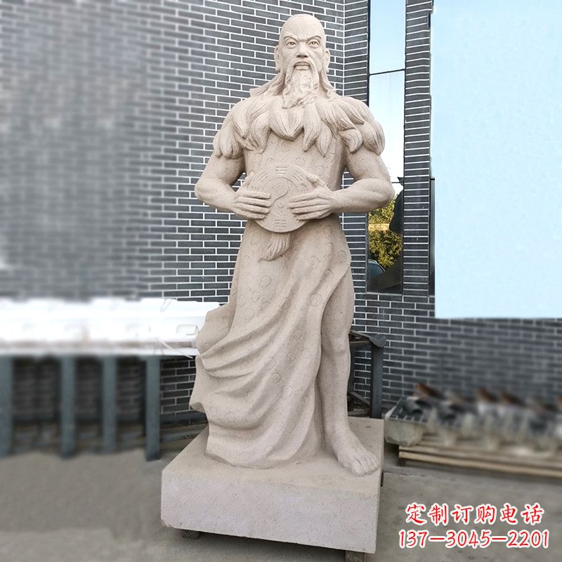 济南手工雕刻伏羲石雕塑像