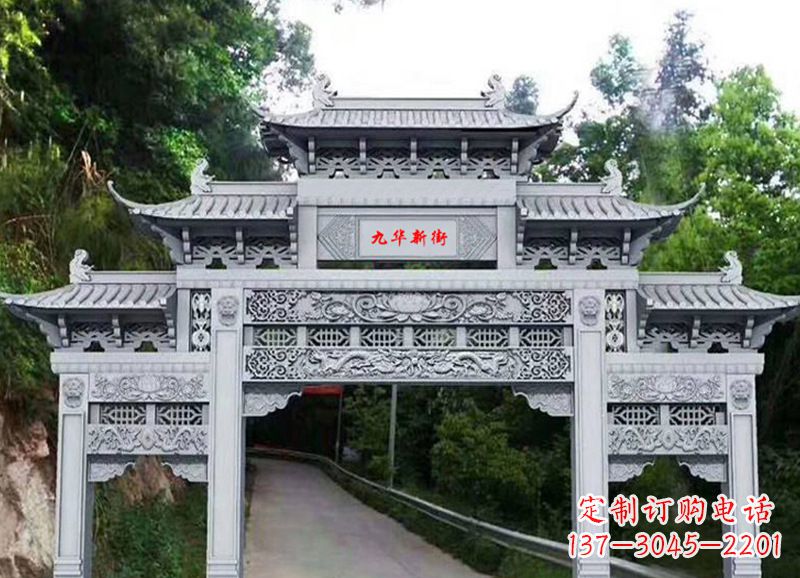 济南三门五楼石雕牌坊