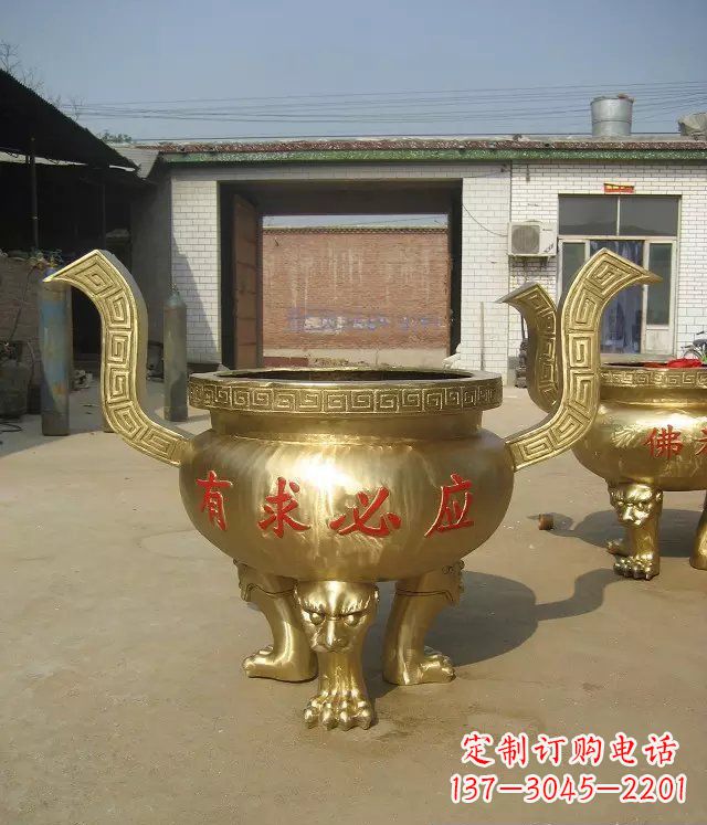济南三足香炉铜雕,装点你的寺庙