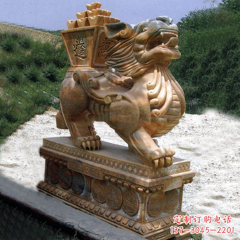 济南商场企业看门神兽“日进斗金”招财貔貅石雕