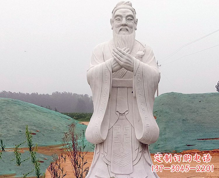 济南中领雕塑:精致雕刻的少海公园孔子雕像