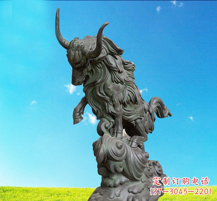 济南中领雕塑神牛踏波铜雕