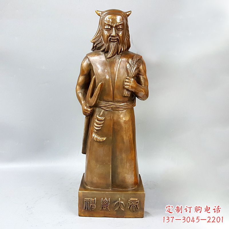 济南尊贵的神农大帝铜雕塑