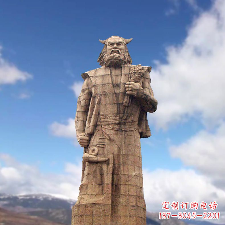 济南精美神农大型石雕像,由中领雕塑定制