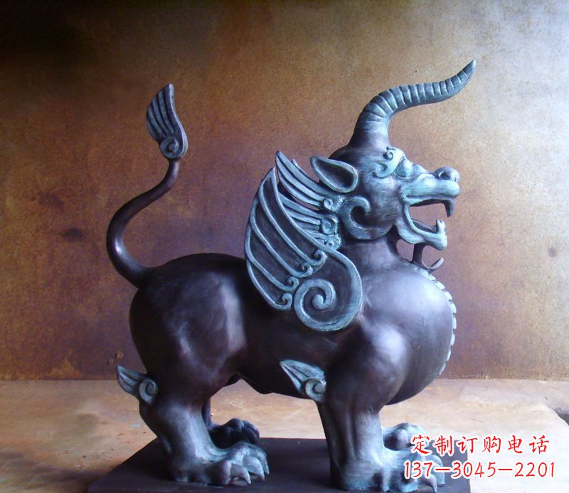 济南传承中国神兽文化的独角兽铜雕塑