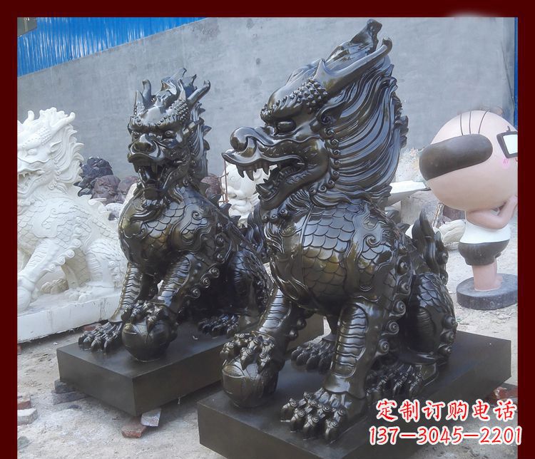 济南中领雕塑的麒麟铜雕是塑造精美的工艺结果。…