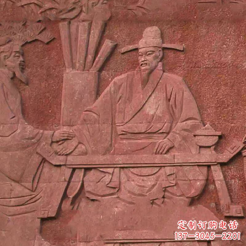 济南沈括砂岩浮雕,重现学校历史名人壁画