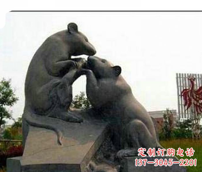 济南生肖动物老鼠石雕