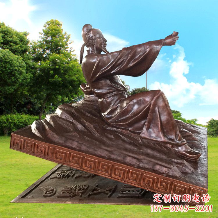 济南中领雕塑推出一款特别精美的铜雕——李白铜…