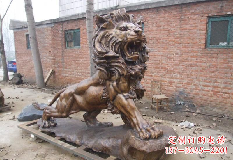 济南狮子动物铜雕