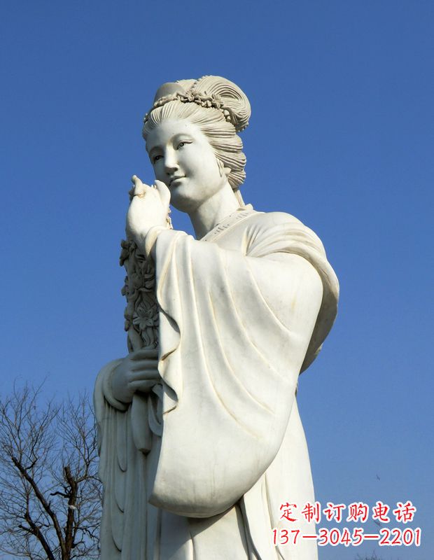 济南十二花神之三月桃花息夫人汉白玉精美美女雕像