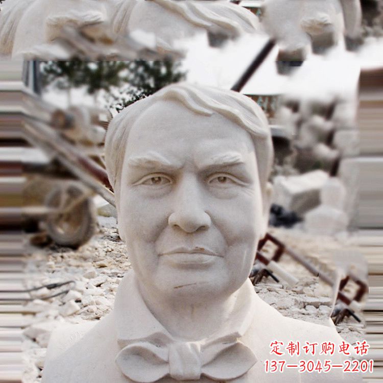 济南石雕爱迪生胸像雕塑