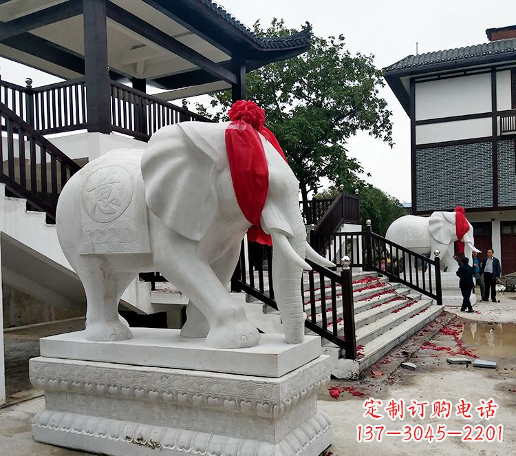 济南石雕大象 观音栏杆