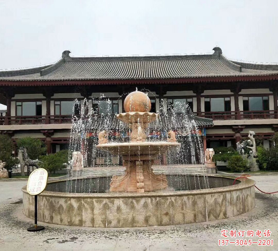 济南中领雕塑手工定制风水球雕塑