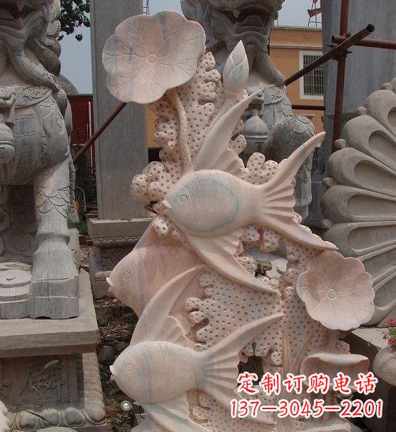 济南荷花鲤鱼雕塑,精美完美记录永恒美好