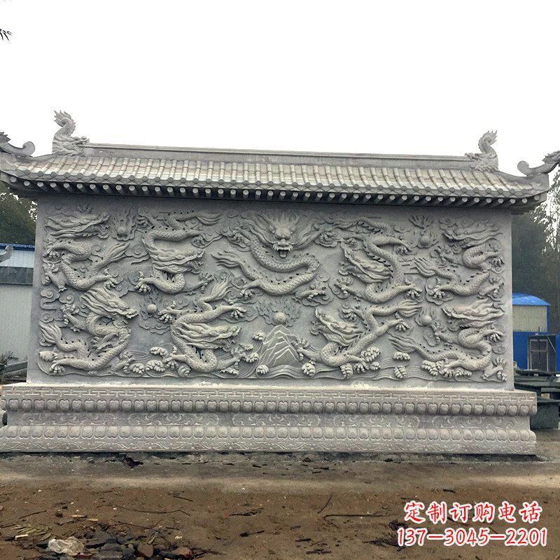 济南中领雕塑:精美九龙壁雕塑,添彩寺庙庭院