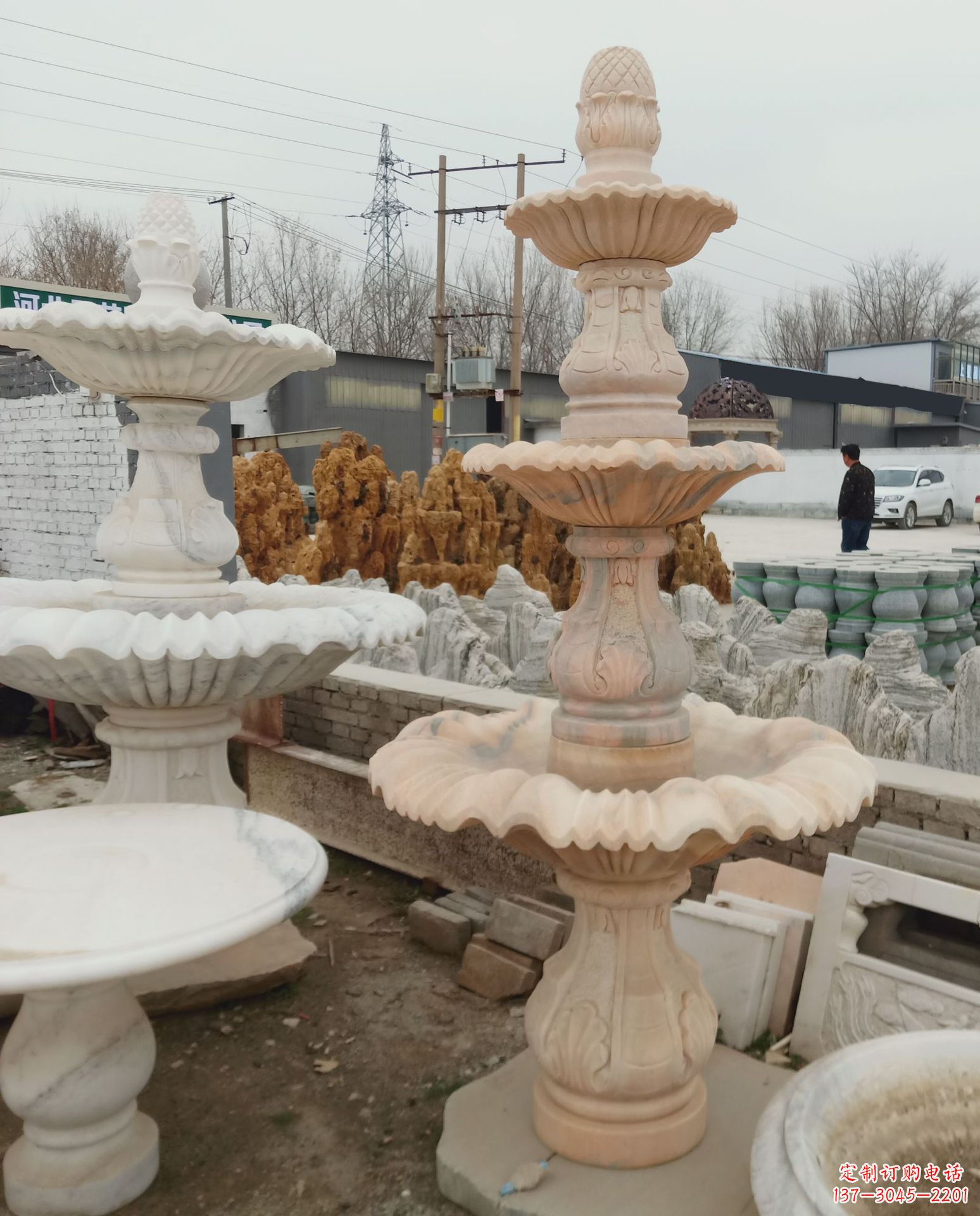 济南精美石雕喷泉风水球,为家居增添灵气