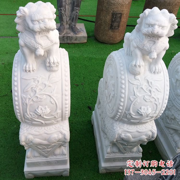 济南石雕青石貔貅门墩雕塑