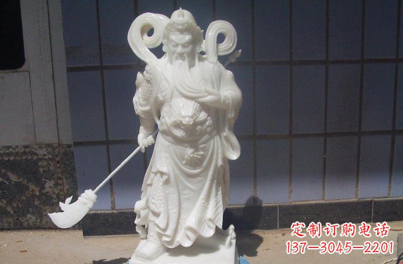 济南石雕武财神提刀关公