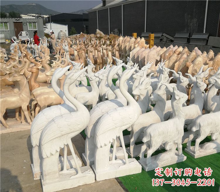 济南石雕仙鹤雕塑